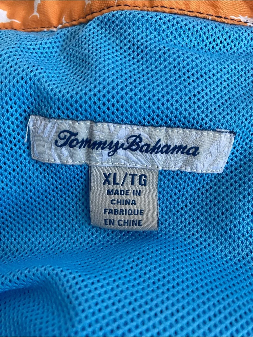 Tommy Bahama Mens XL Swim Trunks Plaid Blue Orange Mesh Lined Beach Shorts - Picture 3 of 16